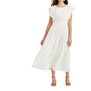NWT World Market Ivory Pleated Ruffle Dress